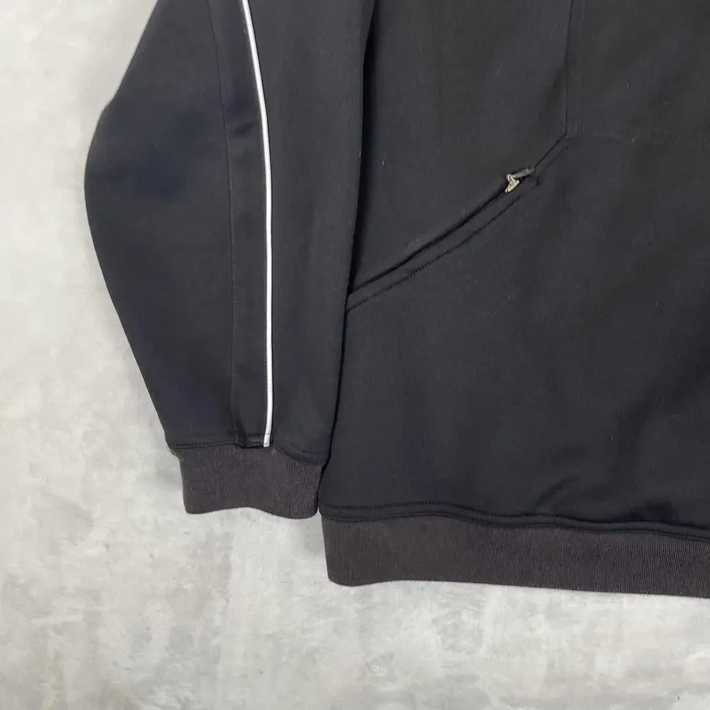 Adidas Soccer Sweatshirt Mens Large Black 1/4 Zip Mock Neck Pullover Athletic